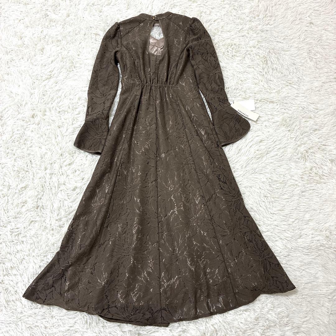 新品 ANDRESD back open teardrop dress モカ