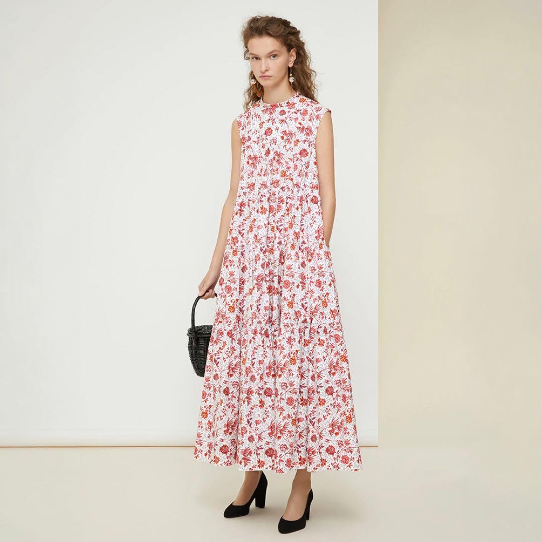 PATOU／パトゥ／21SS／フローラルティアードマキシワンピース