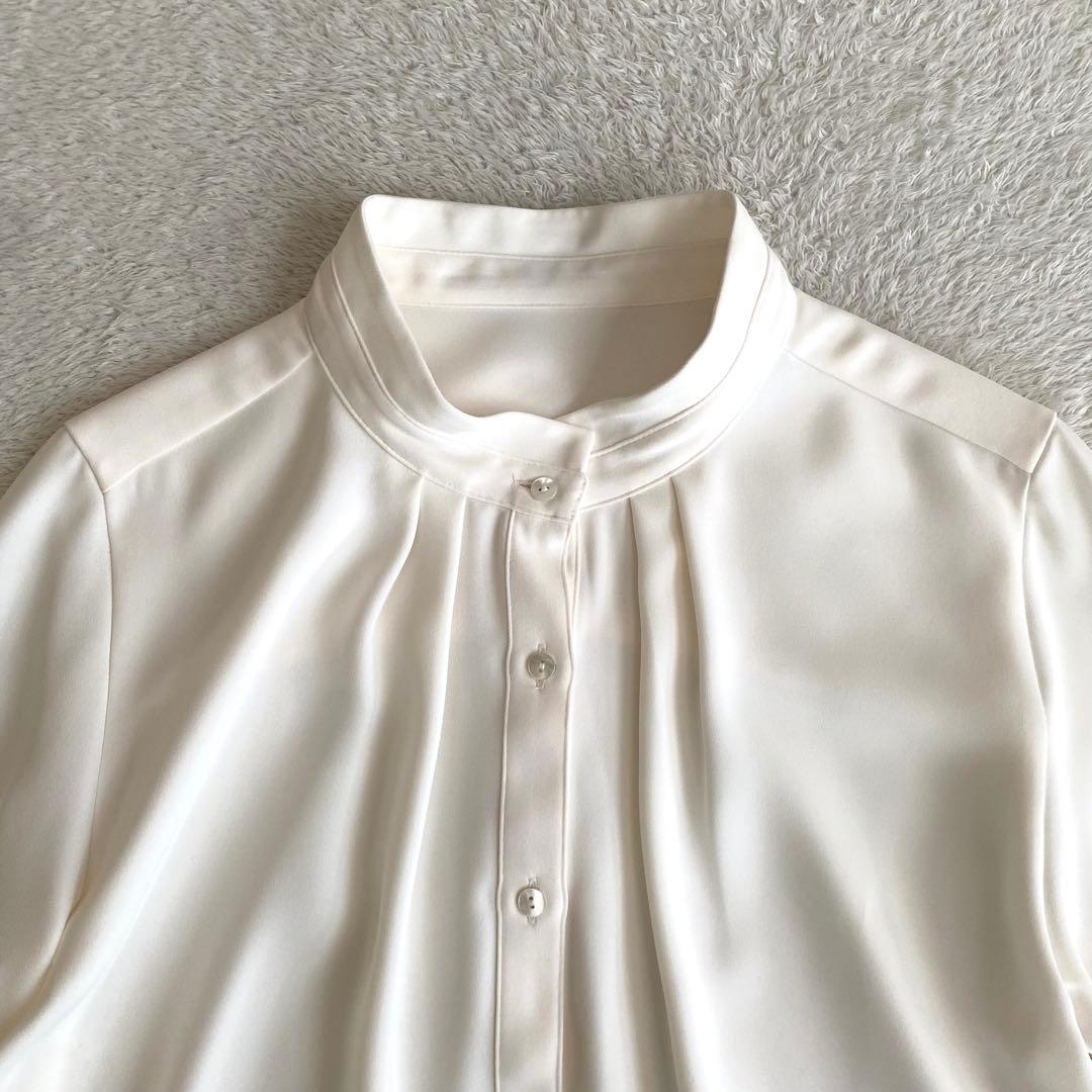 未使用品　SOEJU ソージュ　スタンドカラータックブラウス　M ホワイト　白