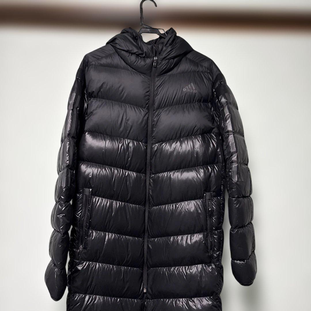 タイムセール致します✴︎美品✴︎adidas Lサイズ　フード付き 黒 ベンチコート