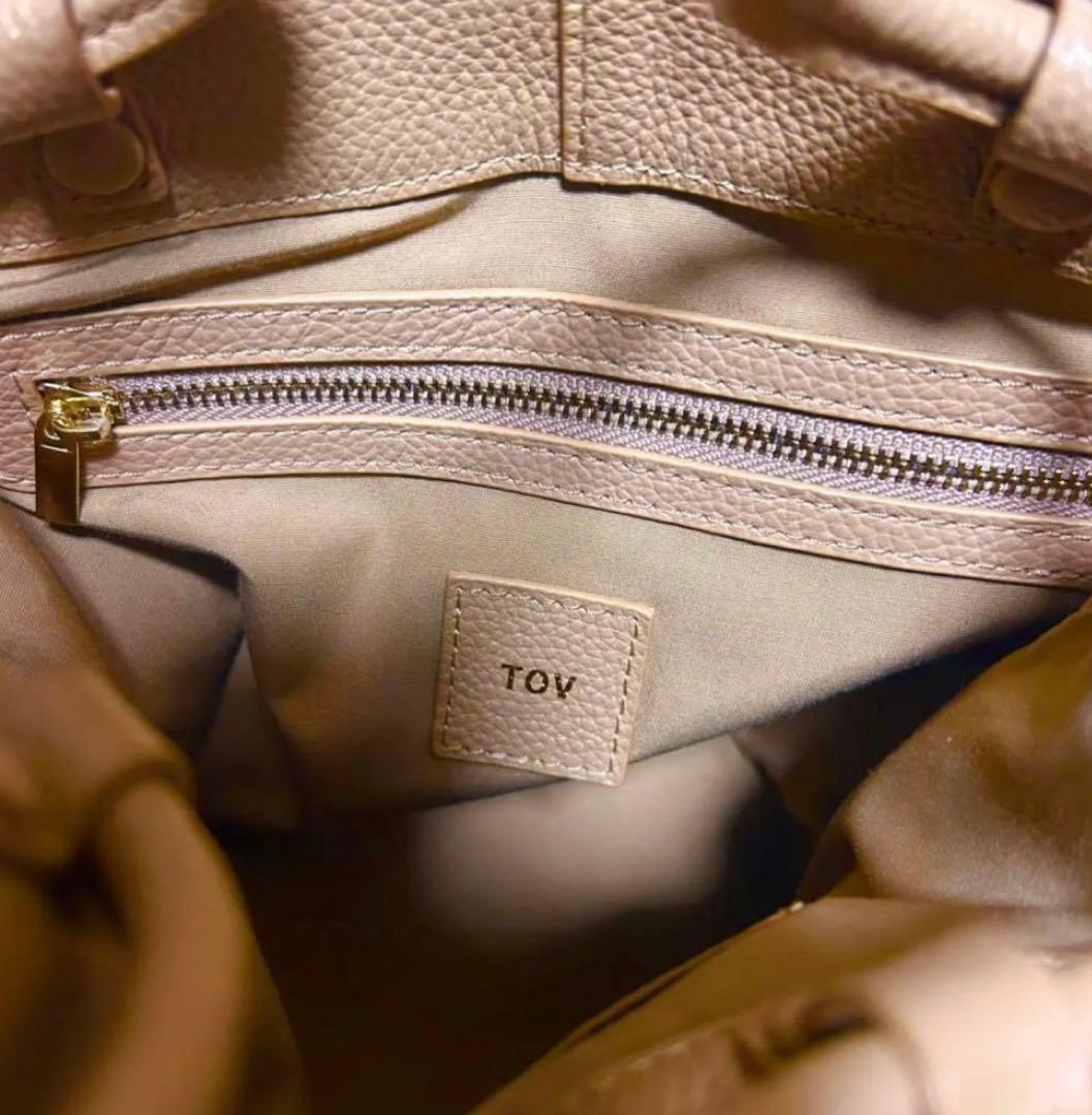 【新品未使用】トーヴ　TOV 2way ハンドバッグ　巾着　ベージュ