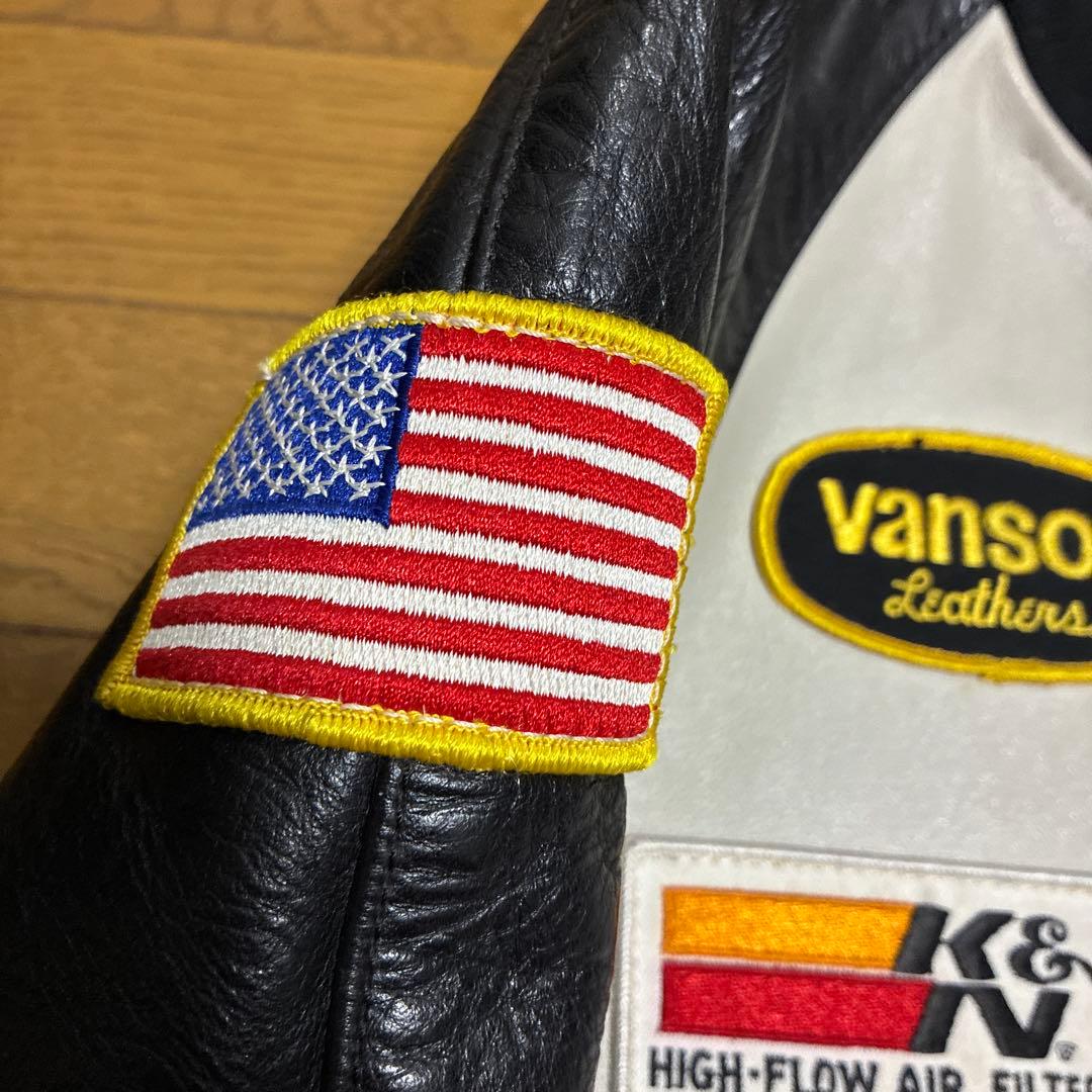 フ*ョ様 VANSON TJP レザージャケット ライダース　パッチ付 グレーU