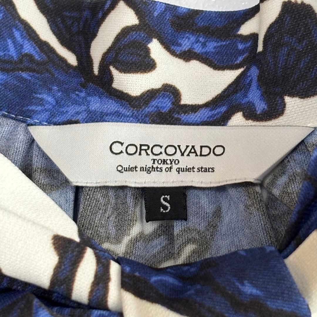 CORCOVADO 定価64900円 ボウタイ花柄マキシワンピース S
