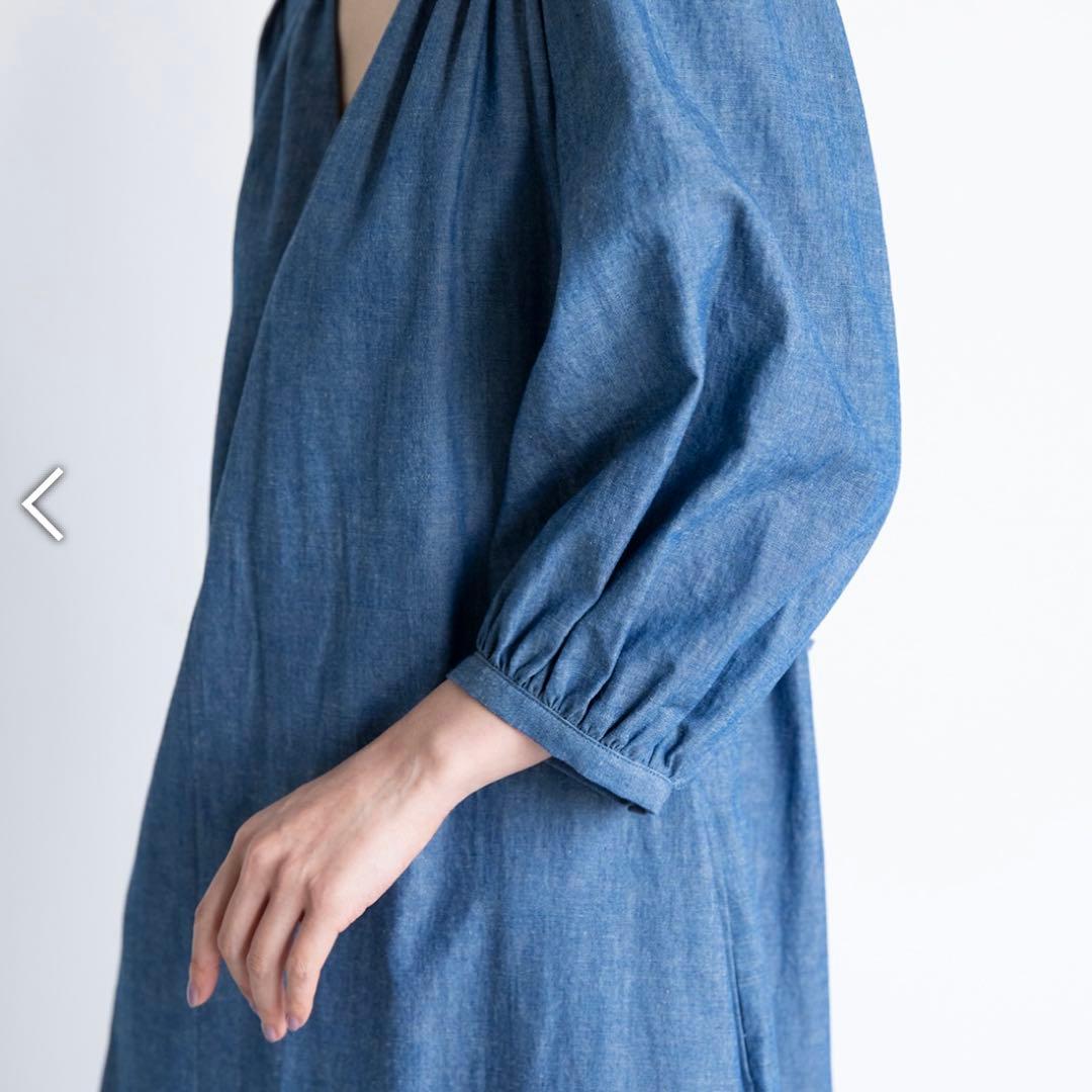 美品✨saqui サキ　ダンガリーワンピース　コットン　リネン　38　完売品