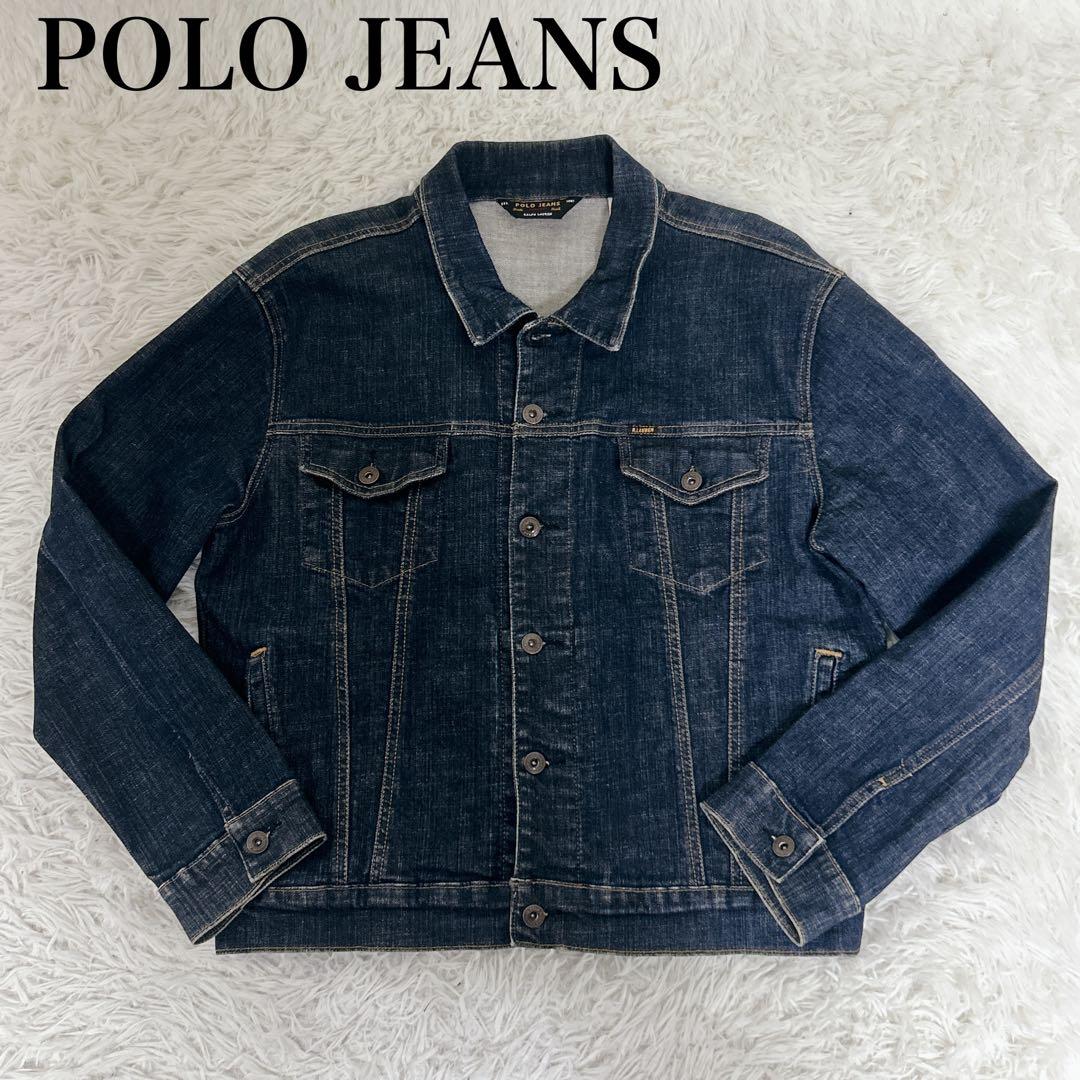 【極美品】ポロジーンズ 三角タグ デニムジャケット 濃紺　Lサイズ