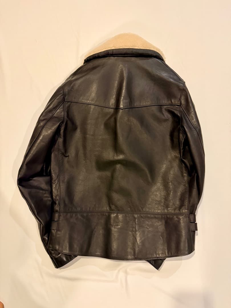【美品】James Grose ボア ダブルライダースジャケット ホースレザー