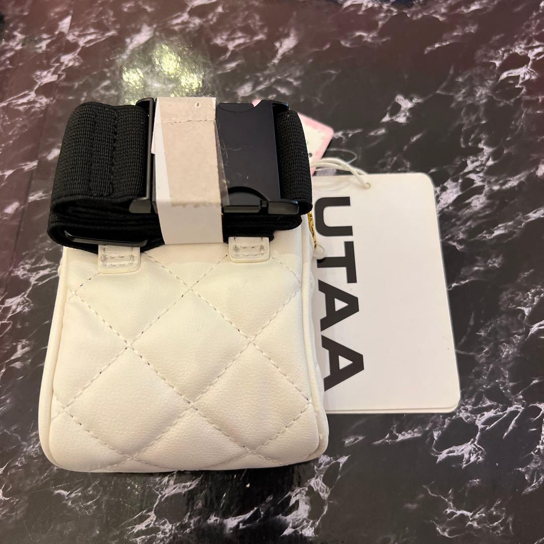 UTAA ホワイト レザー ゴルフウエストポーチ