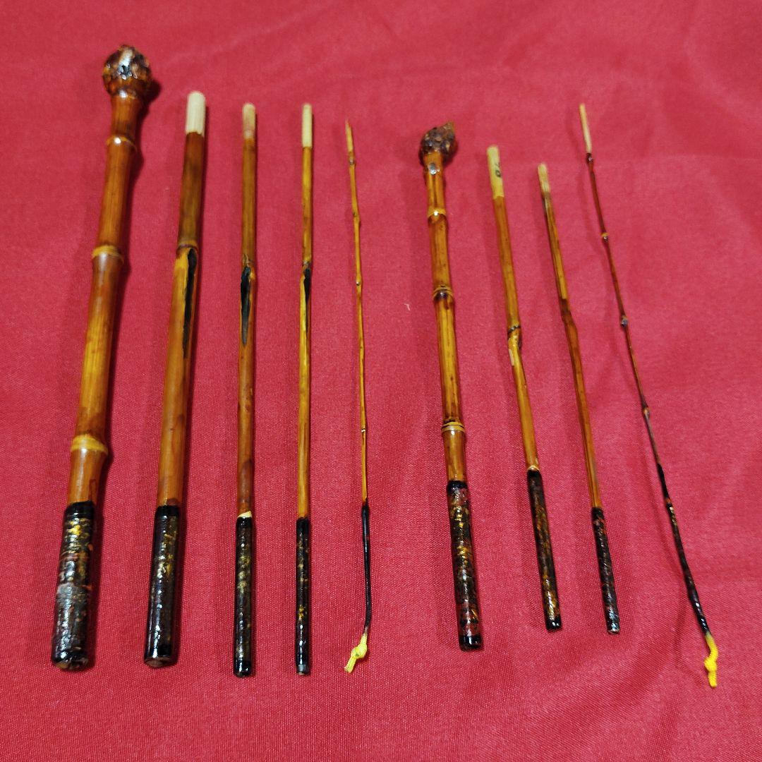 タナゴ竹朱漆塗り和竿・タナゴ竿・小物竿２本セット★