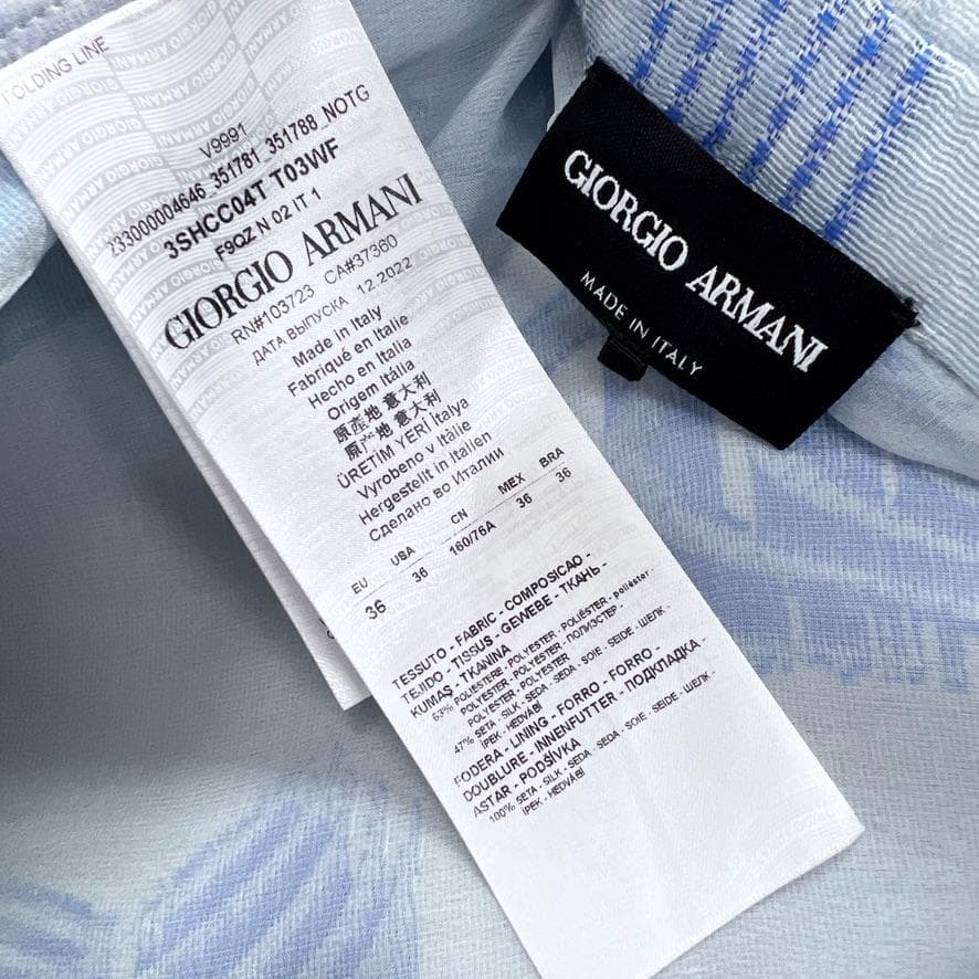 美品★GIORGIO ARMANI★総刺繍★裏地付★ロング★シャツ★ジャケット