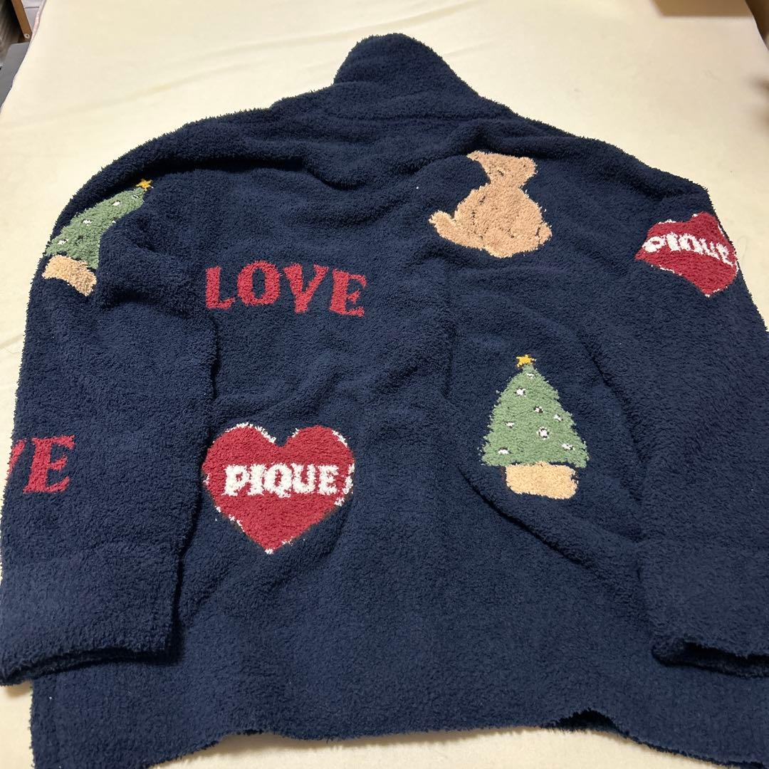 ルームウェア　トップス　piqué ネイビー パーカー ＸＬ（メンズＬサイズ）