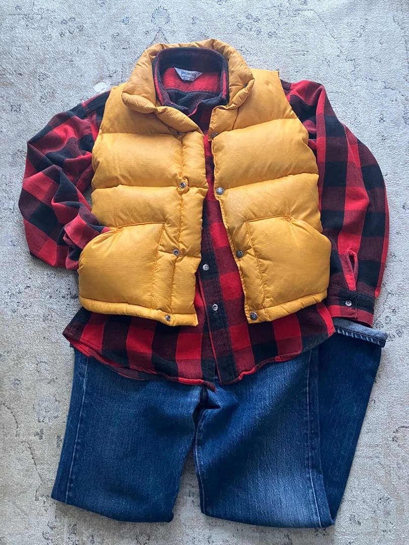 70s 茶タグTHE NORTH FACE ノースフェイス　ダウンベスト　XXS