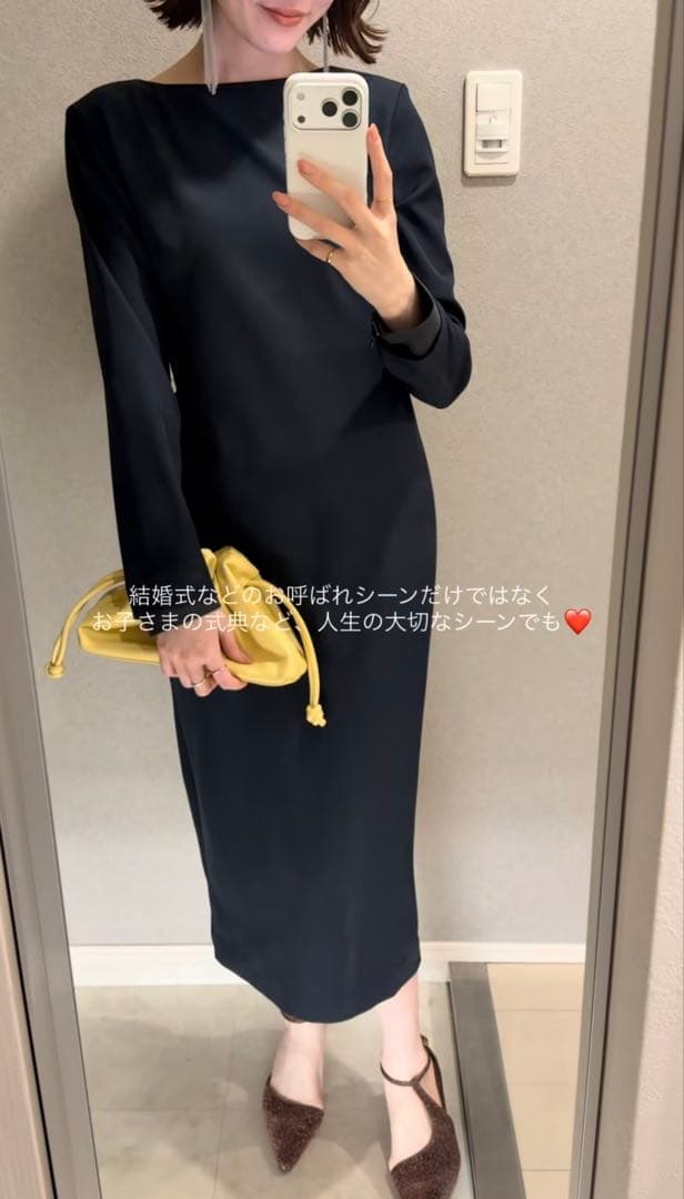 ソンイコラボ LADYセレモニーワンピース ネイビー S セレモニーワンピース
