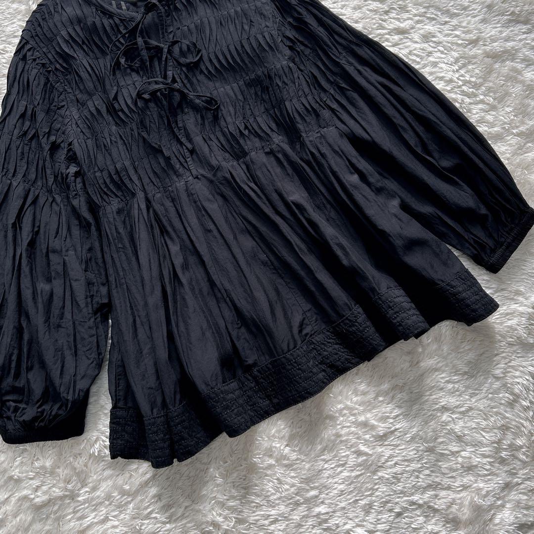 TORRAZZO DONNA ピンタックバッグリボンブラウス トラッゾドンナ 黒