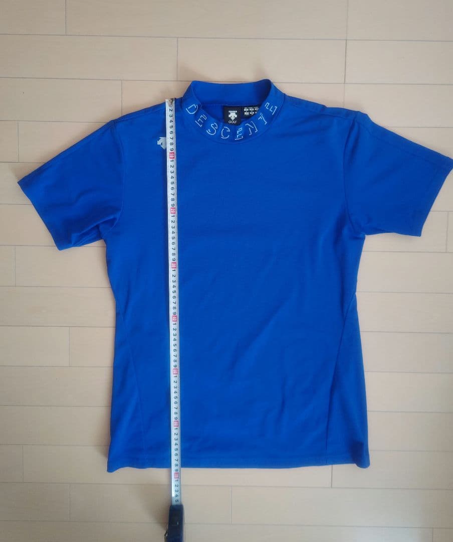 DESCENTE GOLF デサントゴルフ モックシャツ ブルー 青 L