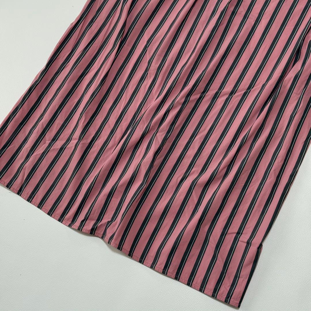 美品✨ TICCA ストライプ シャツワンピース 日本製 バンドカラー 近年