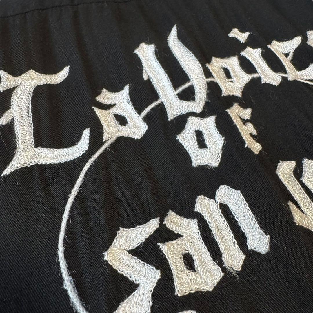 黒6段刺繍50s 60s King Louie レーヨン　ボーリングシャツL古
