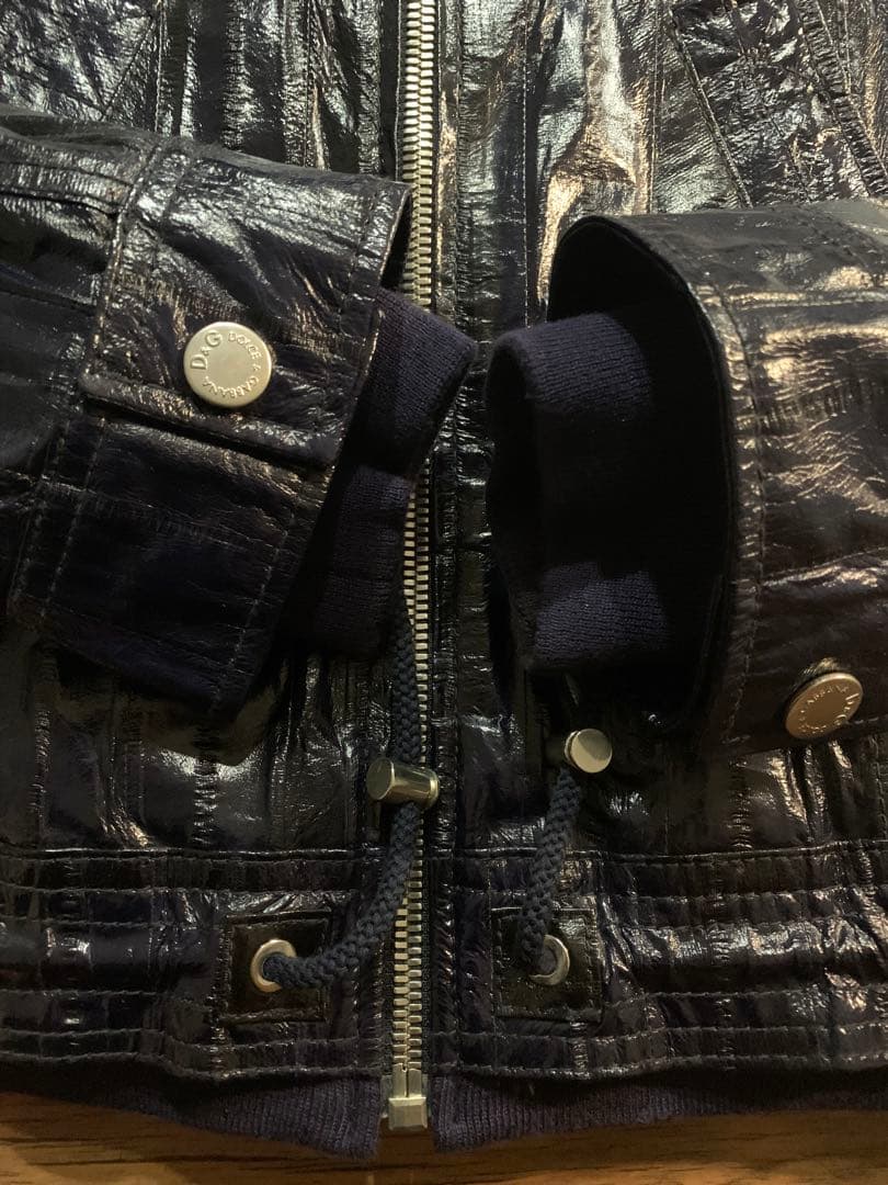 DOLCE＆GABBANA D&G イール レザー　size 46 NAVY