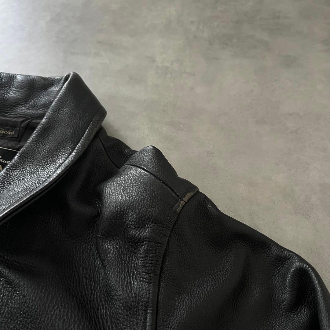Eddie Bauer エディーバウアー レザー シングル ジャケット ブラック
