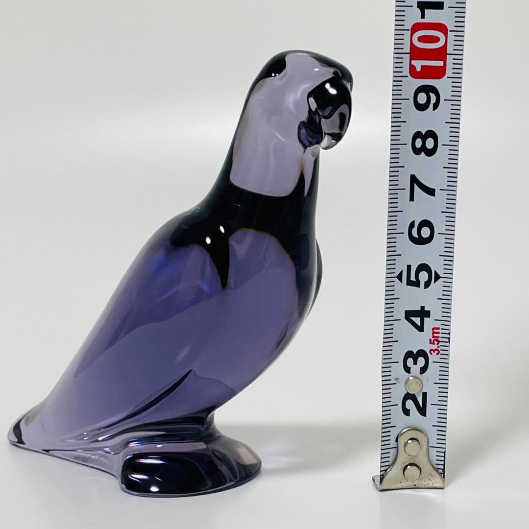 Baccarat バカラ オウム インコ クリスタル フィギュリン パープル