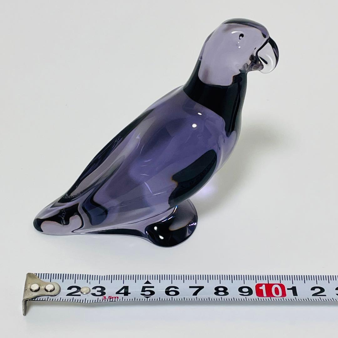 Baccarat バカラ オウム インコ クリスタル フィギュリン パープル