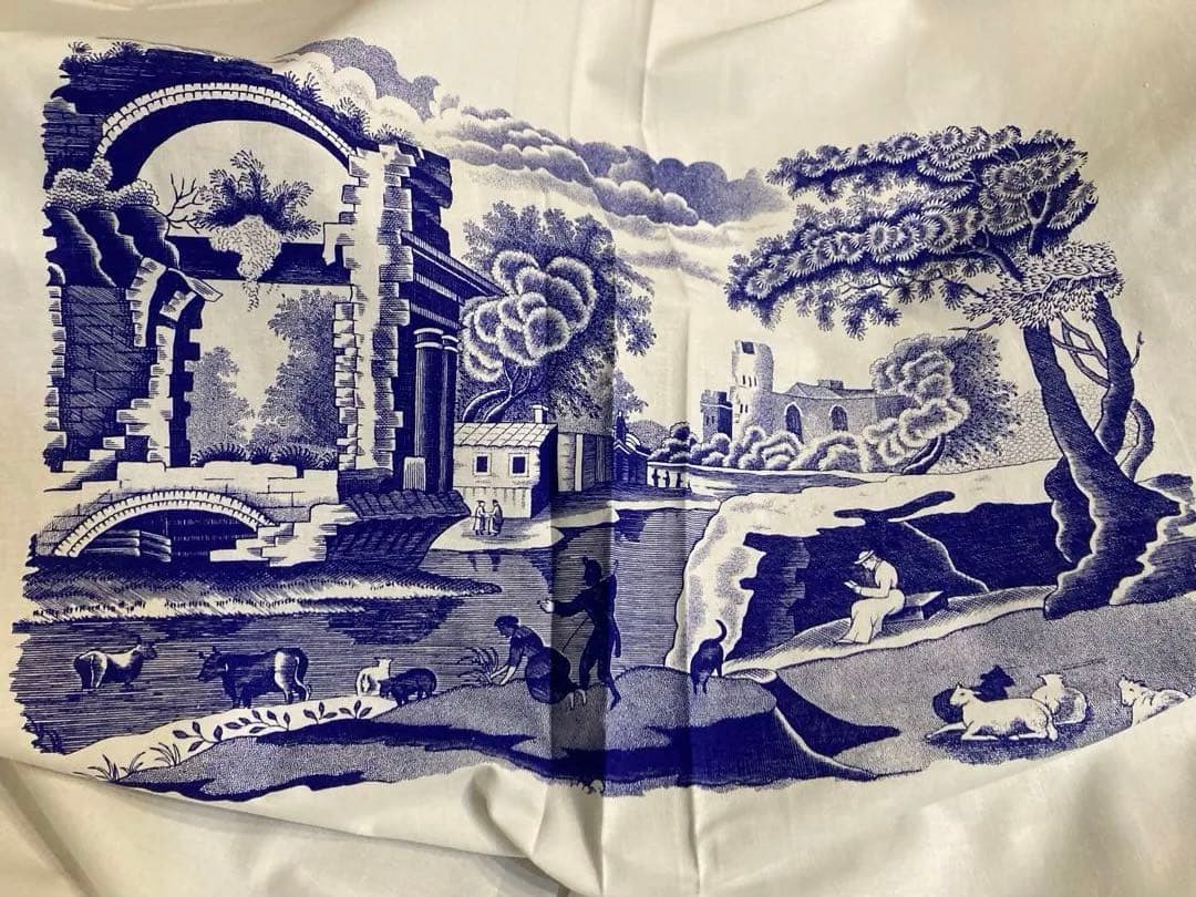 Spode 長方形テーブルクロス コットン 風景画柄
