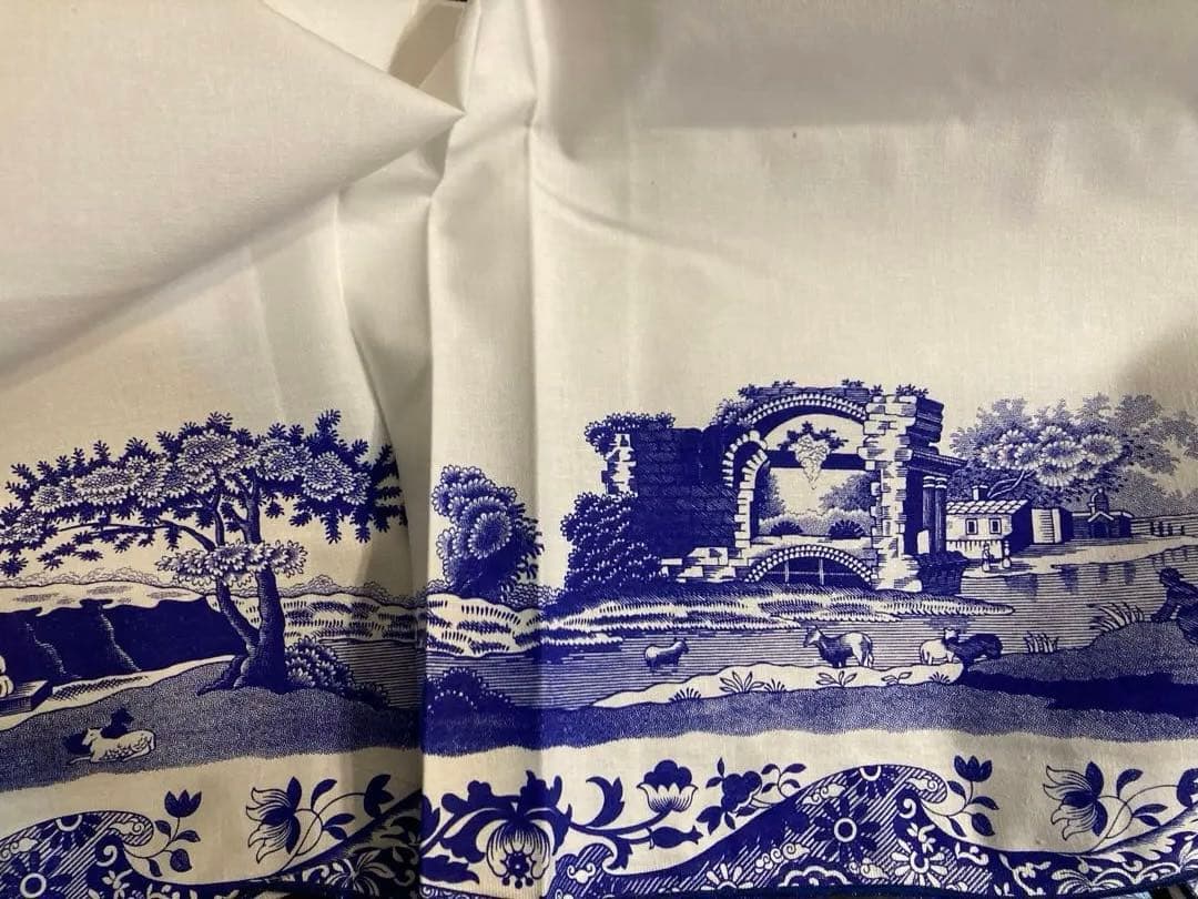 Spode 長方形テーブルクロス コットン 風景画柄