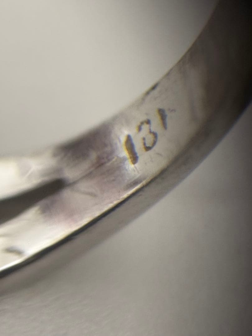 18K 刻印 リング 3.1g メレダイヤ付き