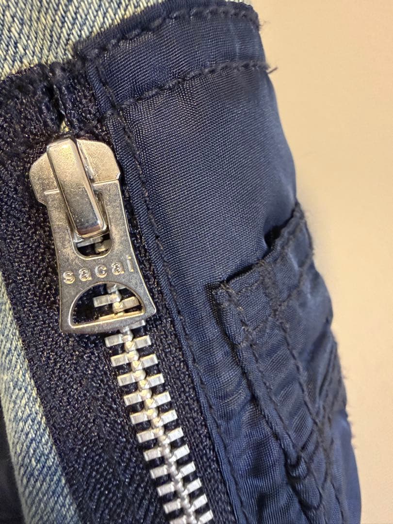 sacai denim nylon twill jacket 定価12万