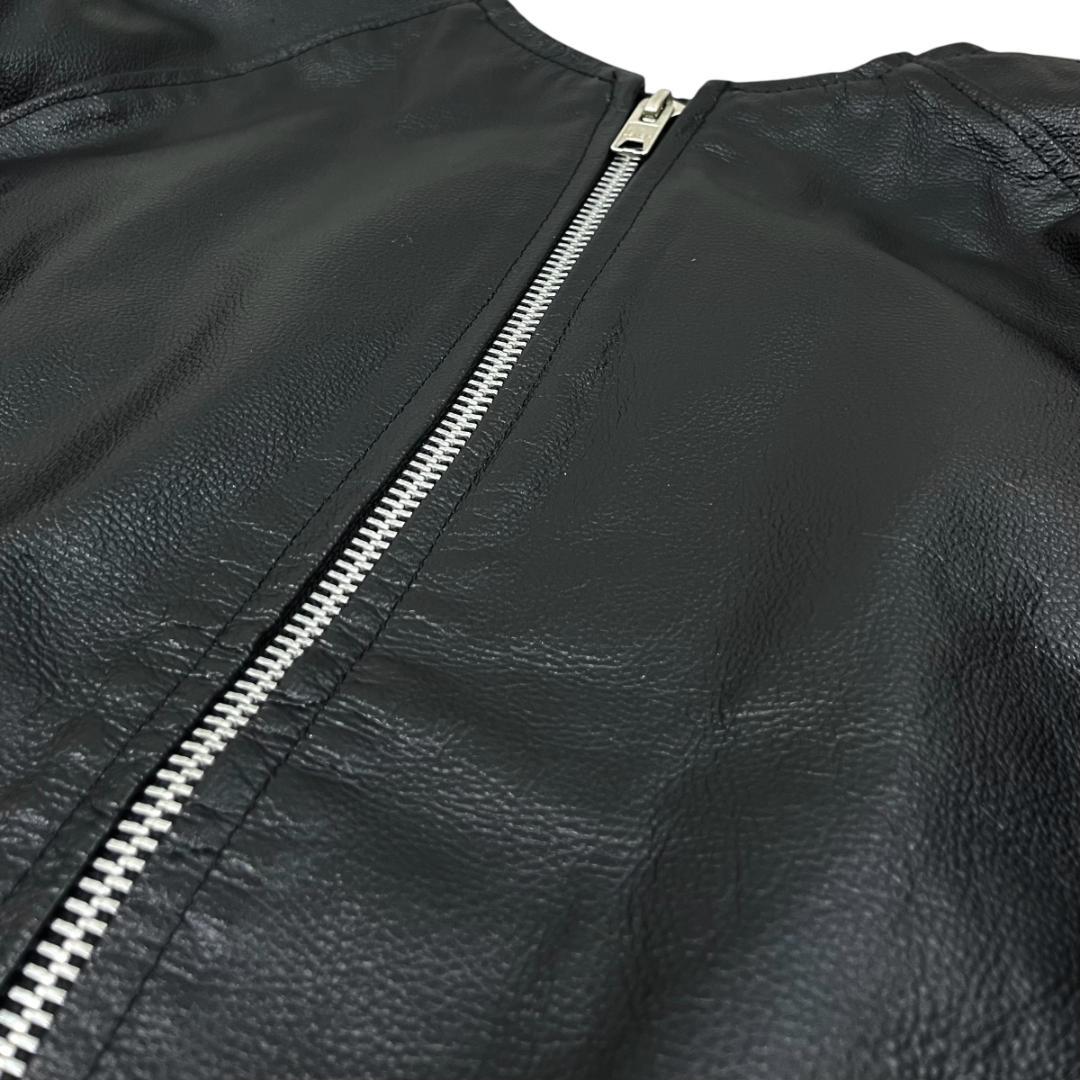 SKOOKUM　スクーカム　ノーカラー レザージャケット 42 ビッグサイズ