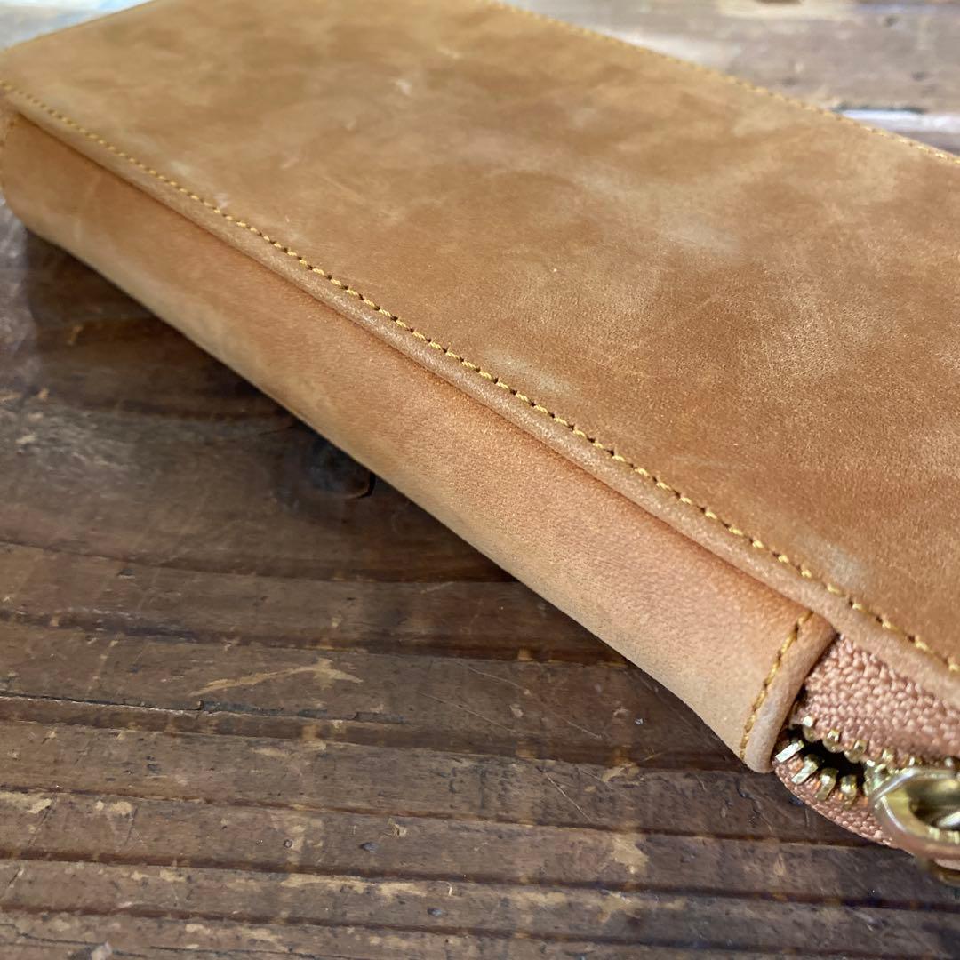 Bahagia&Craft レザー筆箱　ラウンドジップペンケース
