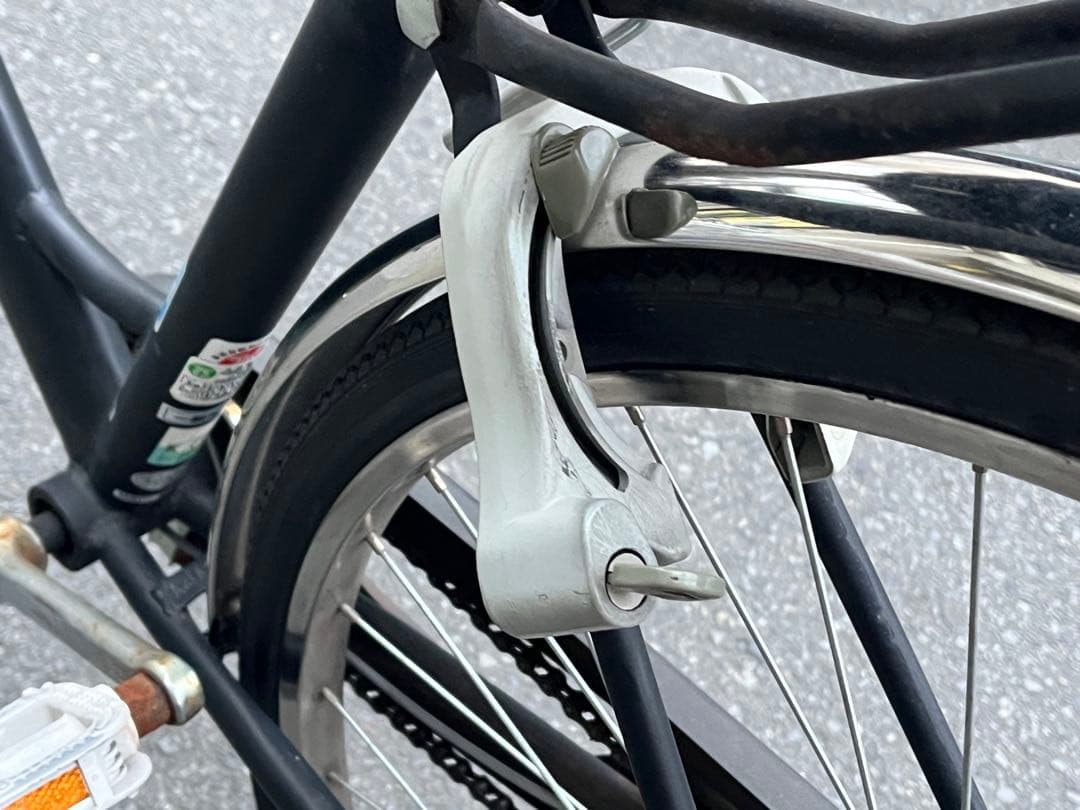 中古美品LEDオートライト内装3段自転車★大型カゴ★27インチ★黒※配達地域限定