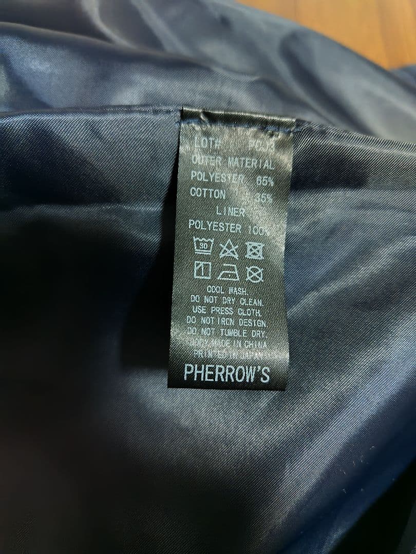 Pherrow's　COACH JACKET　　U.S. Steelワッペン紺