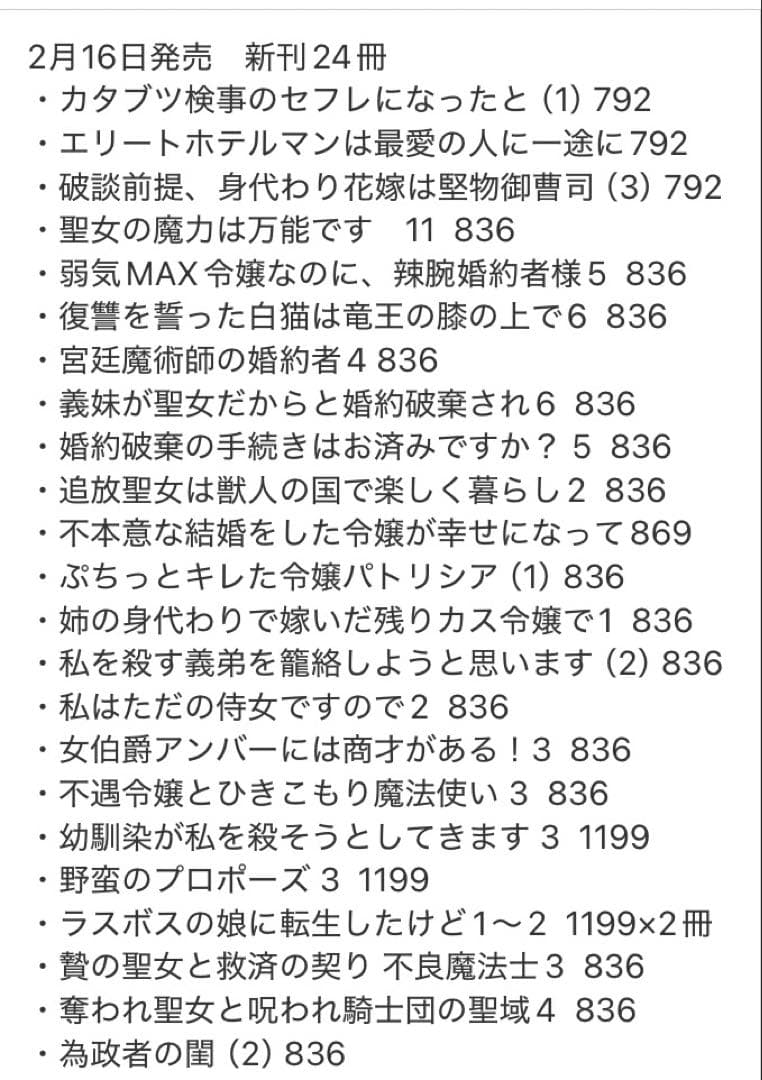 るんるん　新刊14冊(確認済み)+31冊