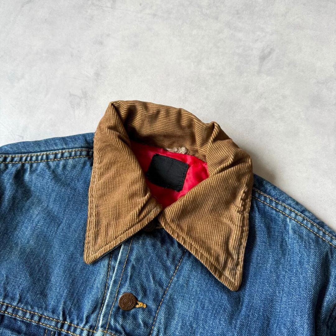 70s USA製 Sears ROEBUCKS デニムジャケット 襟コーデュロイ