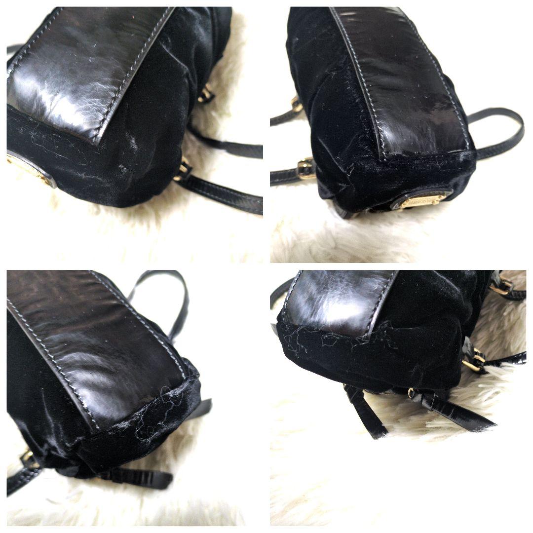 MOSCHINO Cheap & Chic　ミニハンドバッグ　ベロア　美品　黒