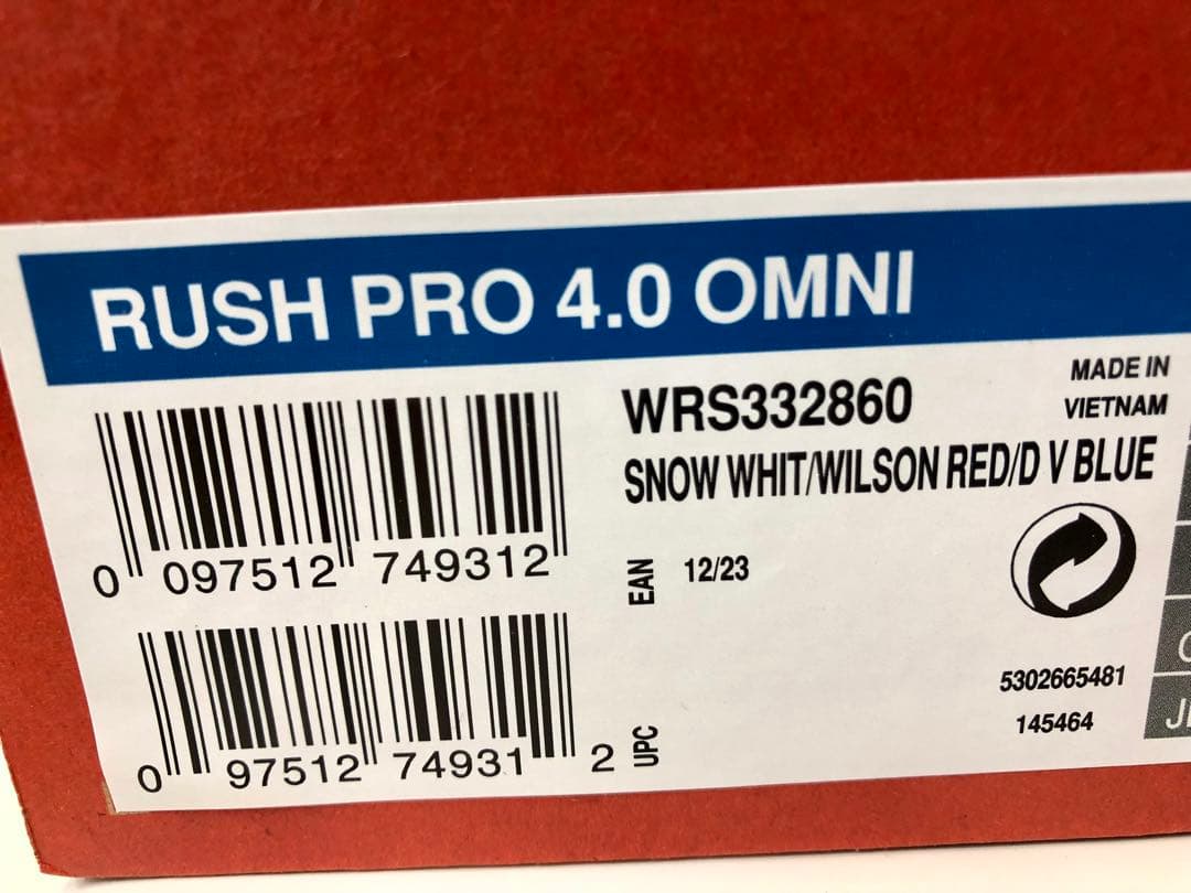 新品 Wilson Rush Pro V4.0 オムニ／クレー 27.5cm