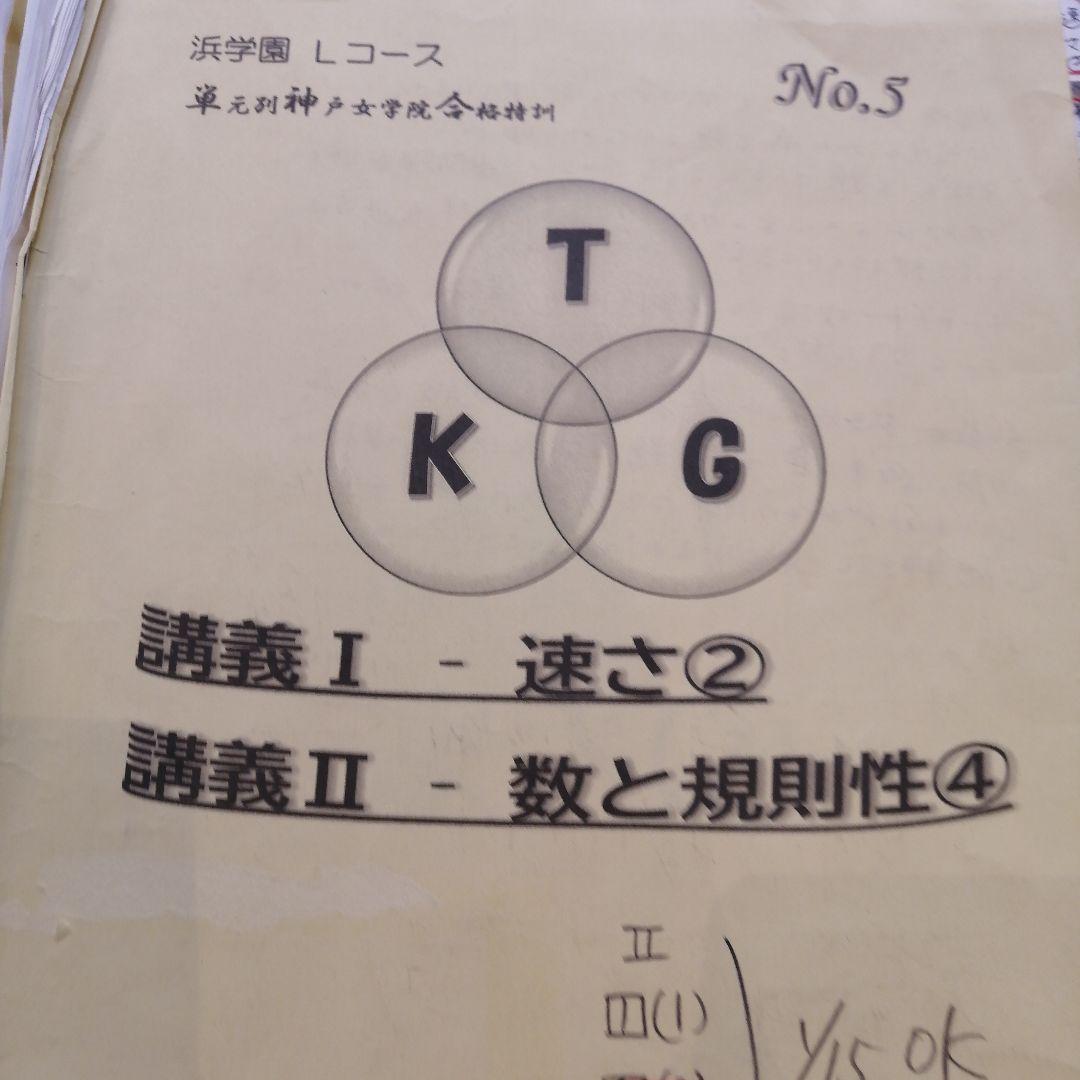 希少2025年受講 浜学園 Lコース 単元別神戸女学院合格特訓 算数No1-12