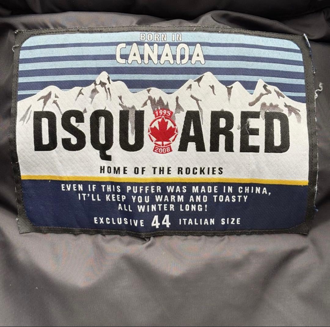 DSQUARED2 ブラックダウンベスト フード付き　44 (Sサイズ相当)