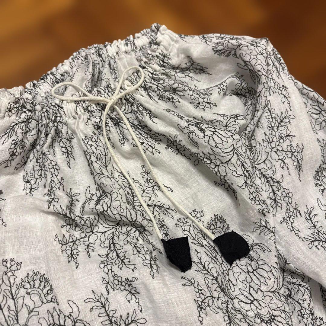 【 nest Robe 】エンブロイダリーリネン ワンピース 刺繍