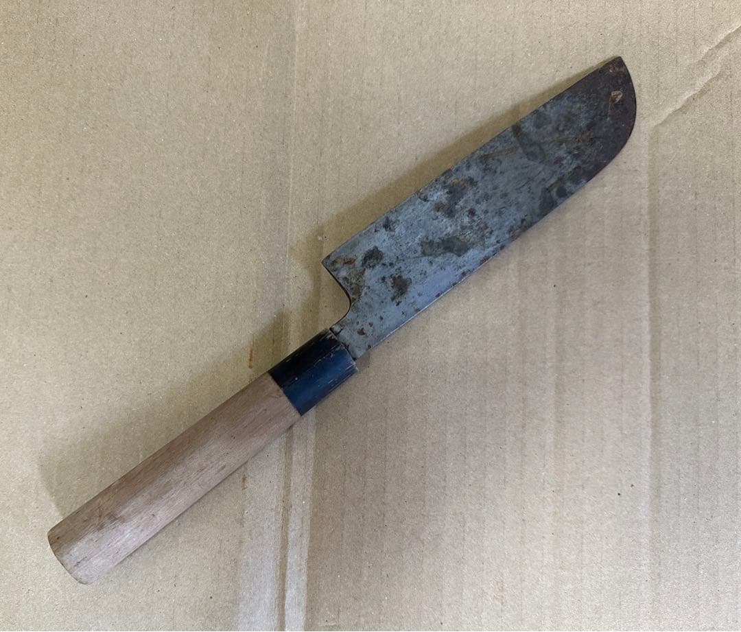有次　鎌型薄刃包丁 包丁 出刃包丁 全長32cm　E07