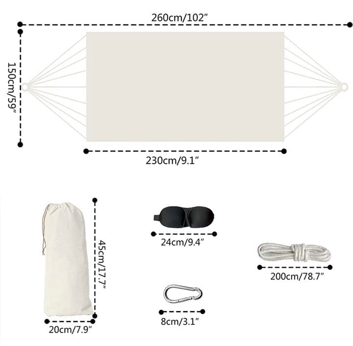 ハンモック 1-2人使用 軽量 Hammock 260*150CM 最大耐荷重