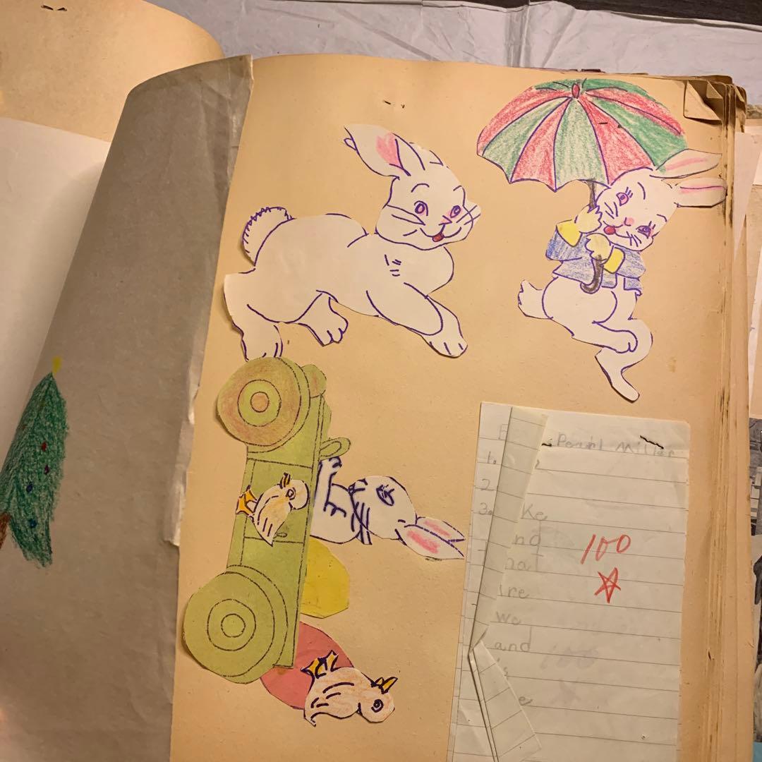 大容量ジャンクジャーナル素材に♡ビンテージ紙モノ洋書ノート古書　絵本