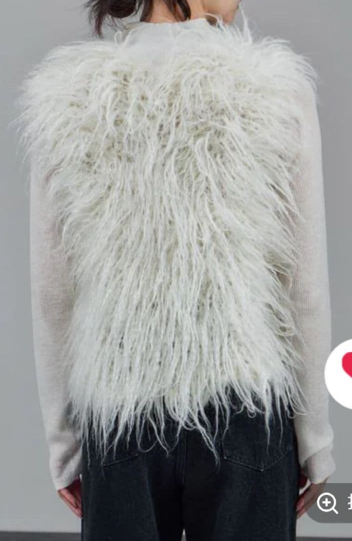 SALON adam et rope’ モヘヤロングシャギーハンドニットベスト