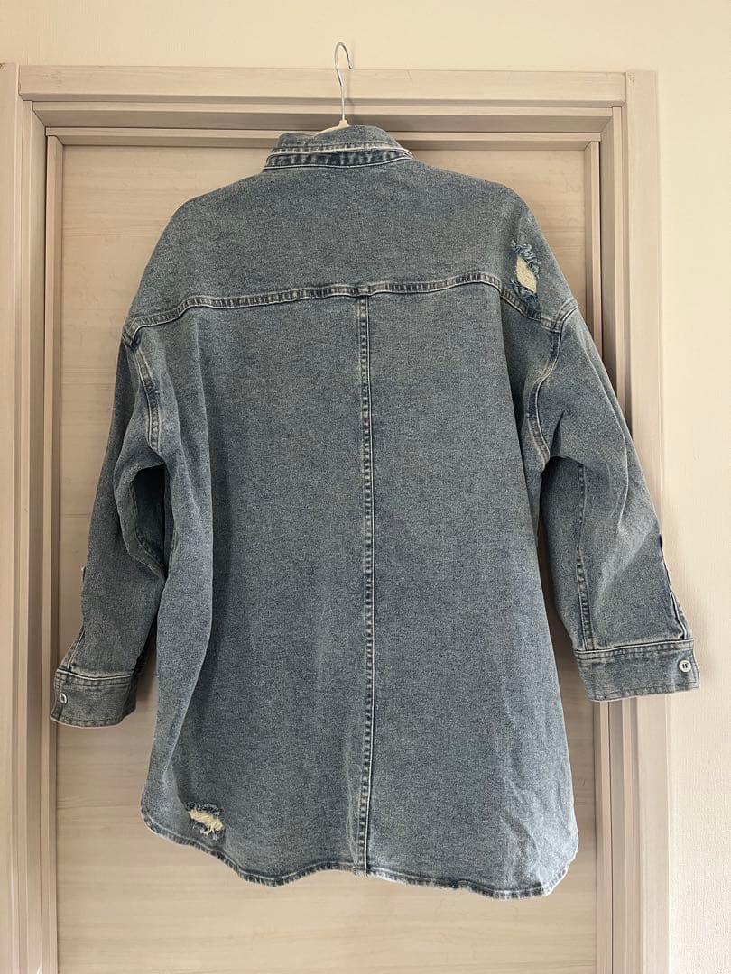 マンボウ　loungedress ダメージデニムシャツ