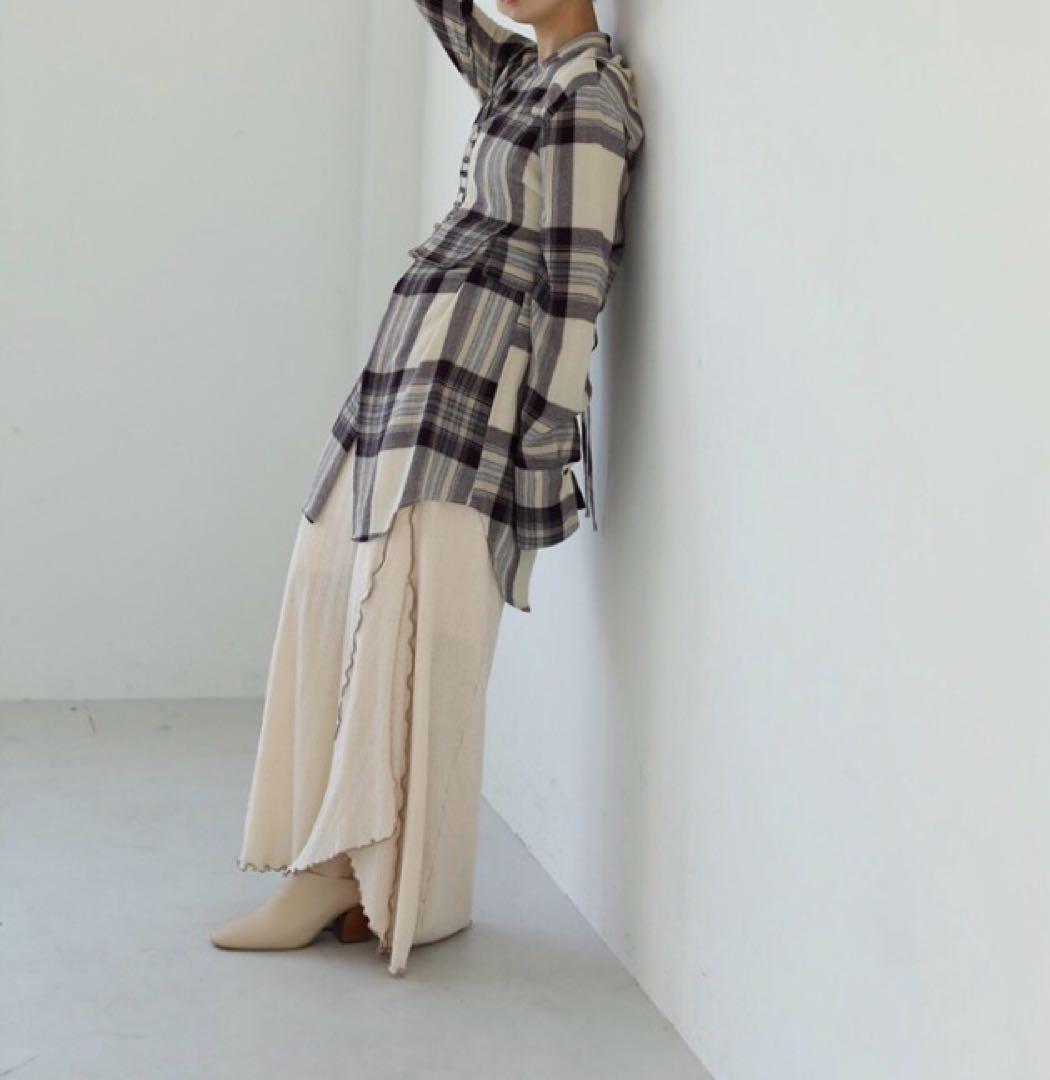 TODAYFUL ソフトウールロングシャツ ビスチェセット チェック F