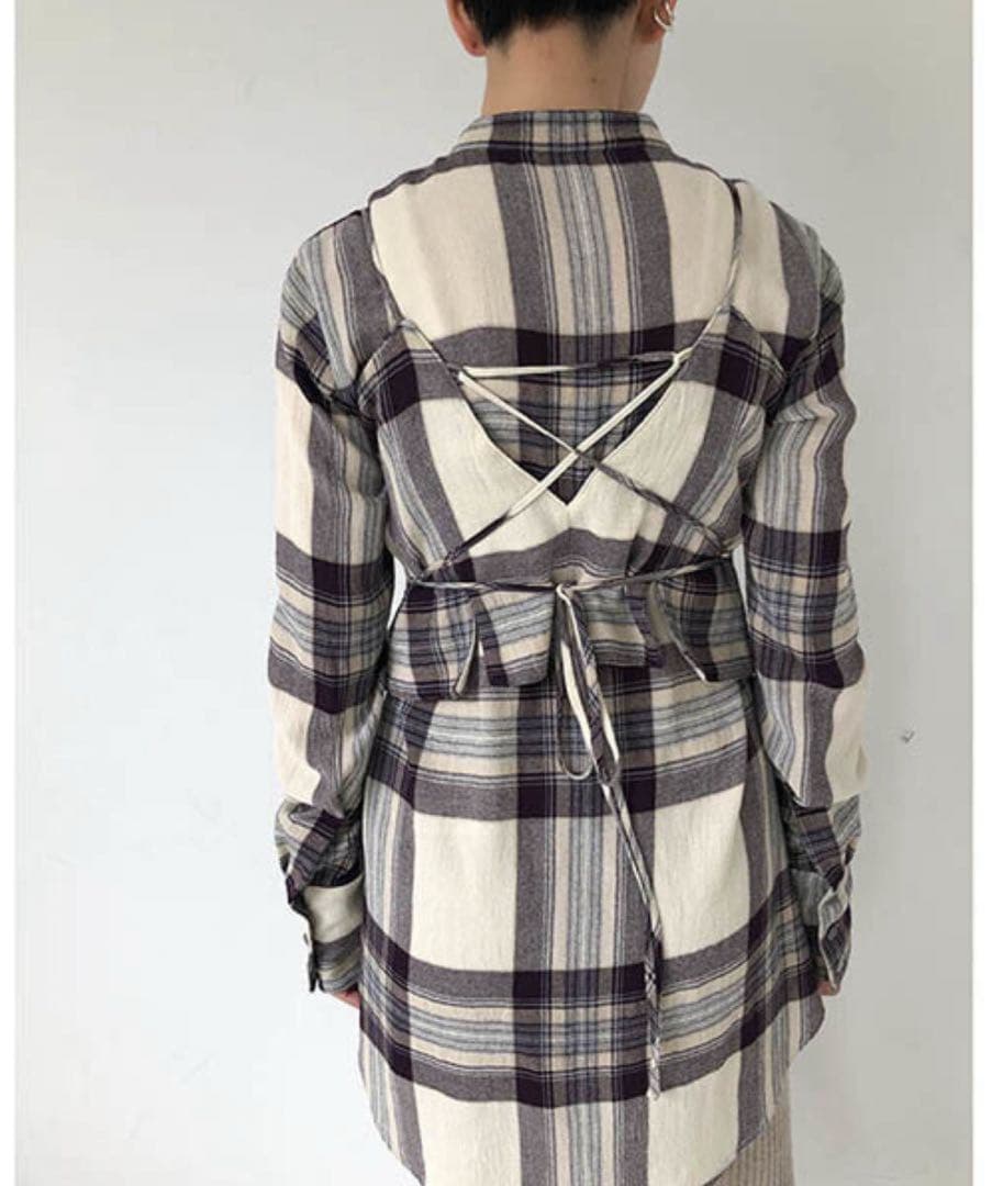 TODAYFUL ソフトウールロングシャツ ビスチェセット チェック F