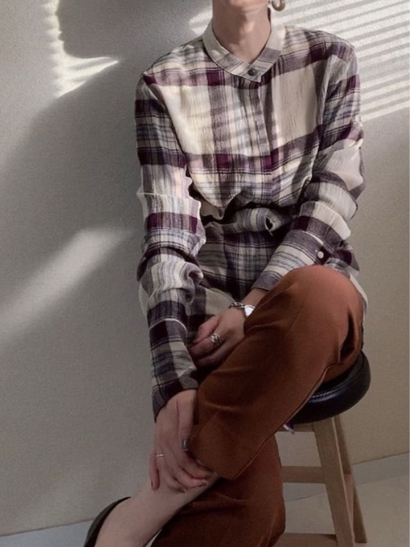 TODAYFUL ソフトウールロングシャツ ビスチェセット チェック F