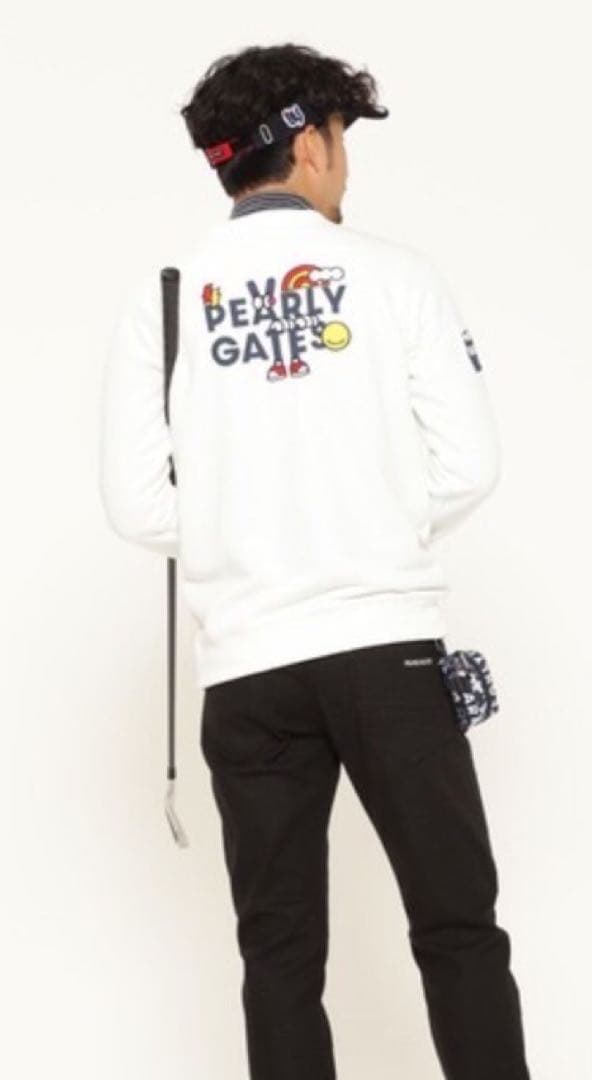 新品 正規品 パーリーゲイツ どうしちゃったスウェット日本製 白 サイズ6 XL