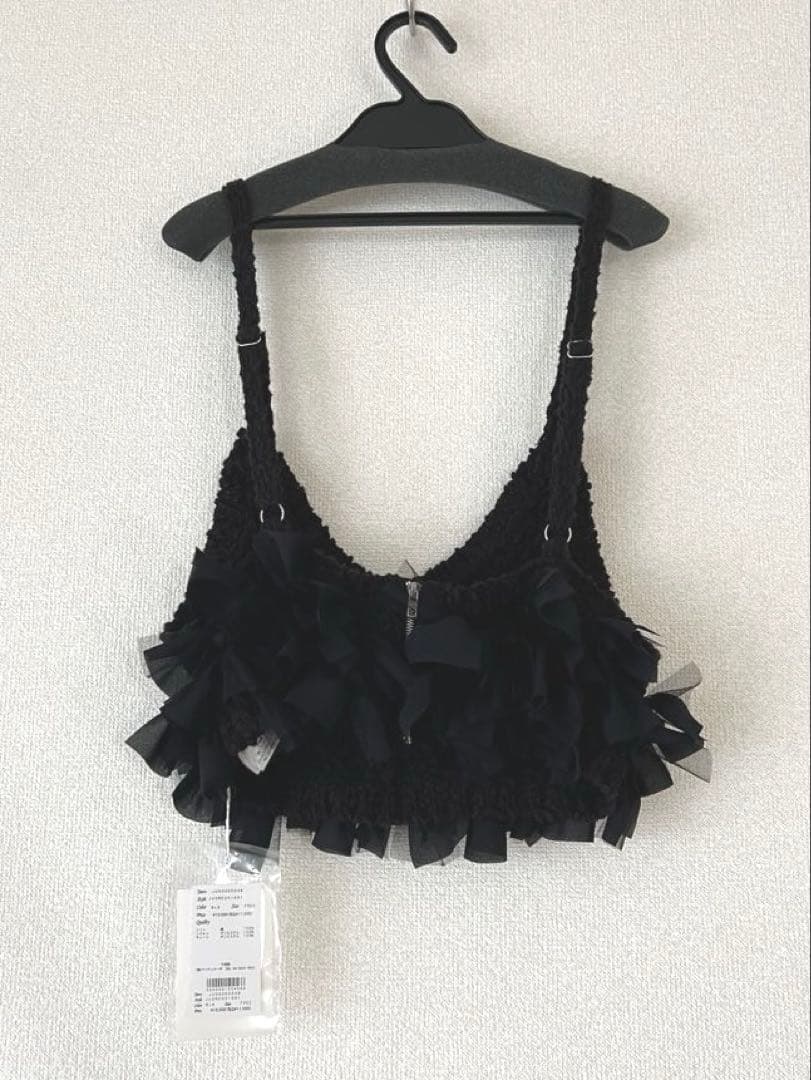 ✴︎新品未使用✴︎LA BELLE ETUDE メニーリボンニットビスチェ(BLK)