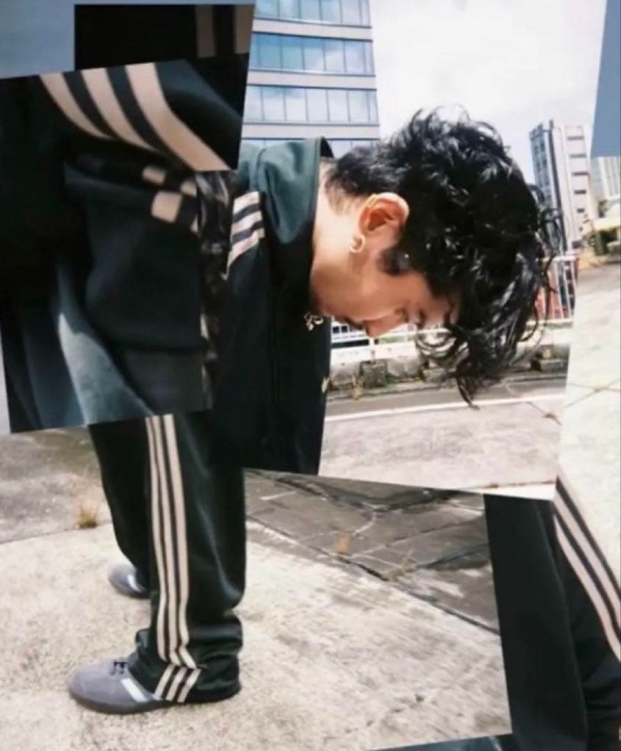 y2k常田大希adidasジャージトラックパンツダークグリーン深緑　2XLサイズ